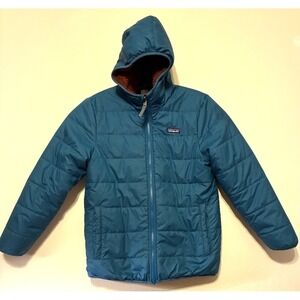 Patagonia Kids Ready Freddy Reversible Jacket Coat Hood Size XL 14 EXCELLENT